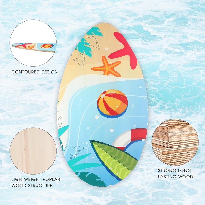 HQO LOVL 35 inch Skim Board for Kids Adults Wooden Skim Boards with High Gloss Coat for Beach Skimboards for Beginners - Image 2
